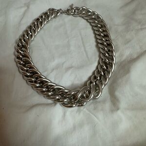 Vintage Y2K Chunky Silver Toggle Chain Choker Necklace